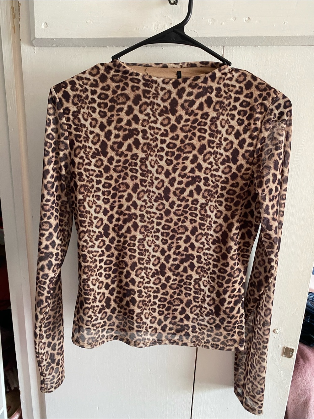 Leopard Print Long-Sleeve Top